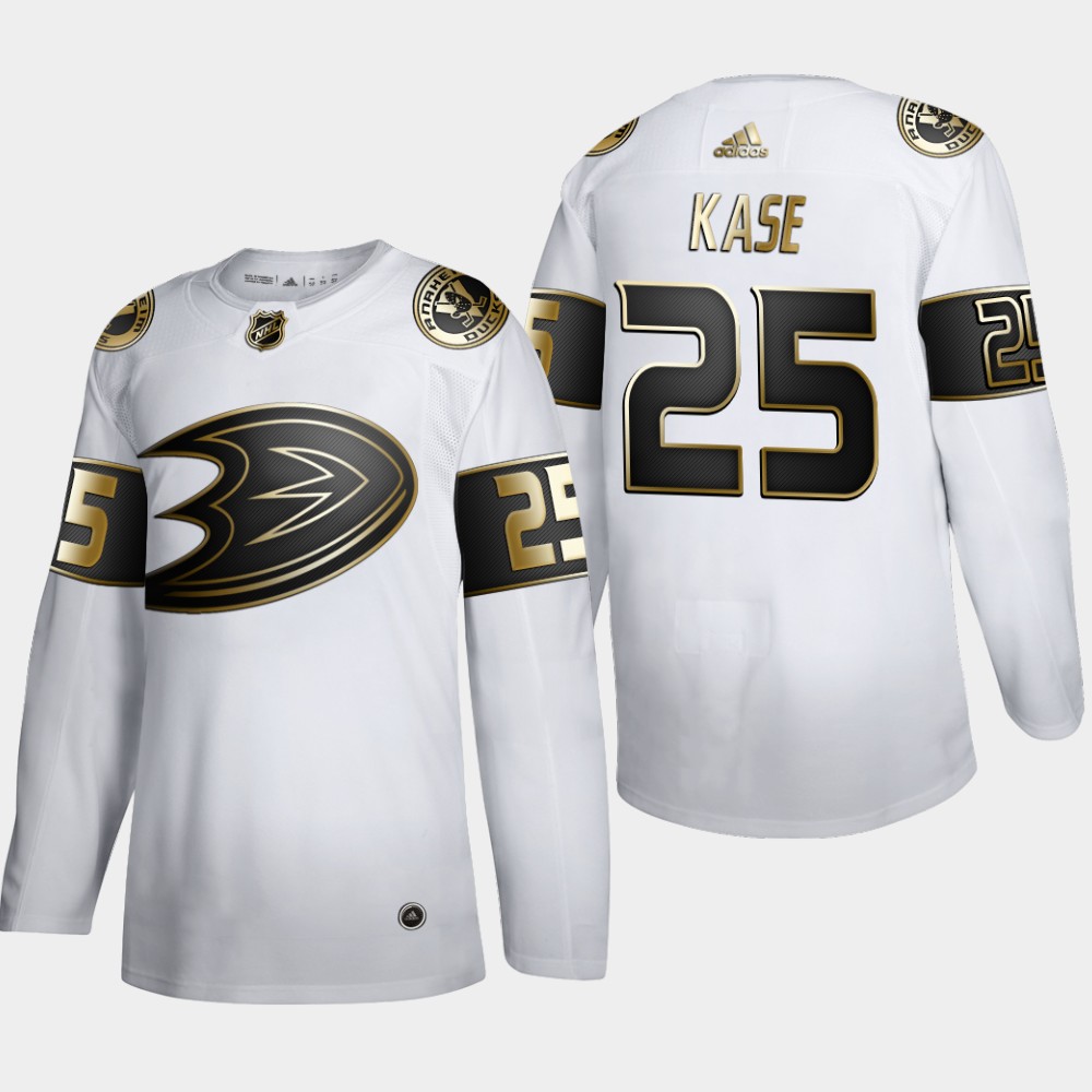 Anaheim Ducks 25 Ondrej Kase Men Adidas White Golden Edition Limited Stitched NHL Jersey